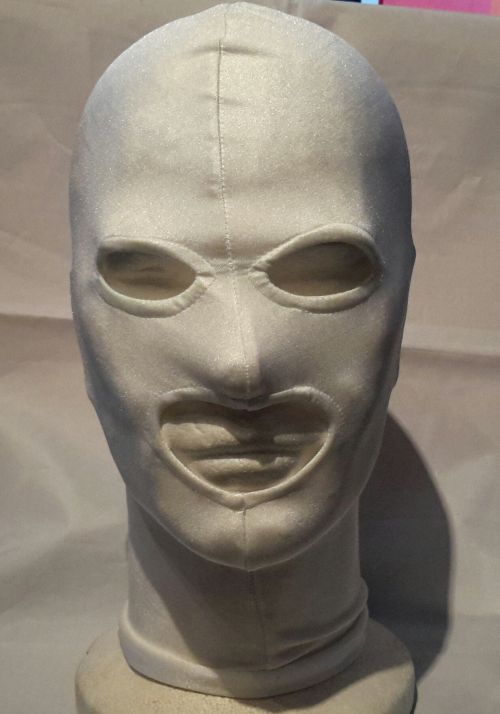 Stretch Hood Eye And Mouth Holes, White.